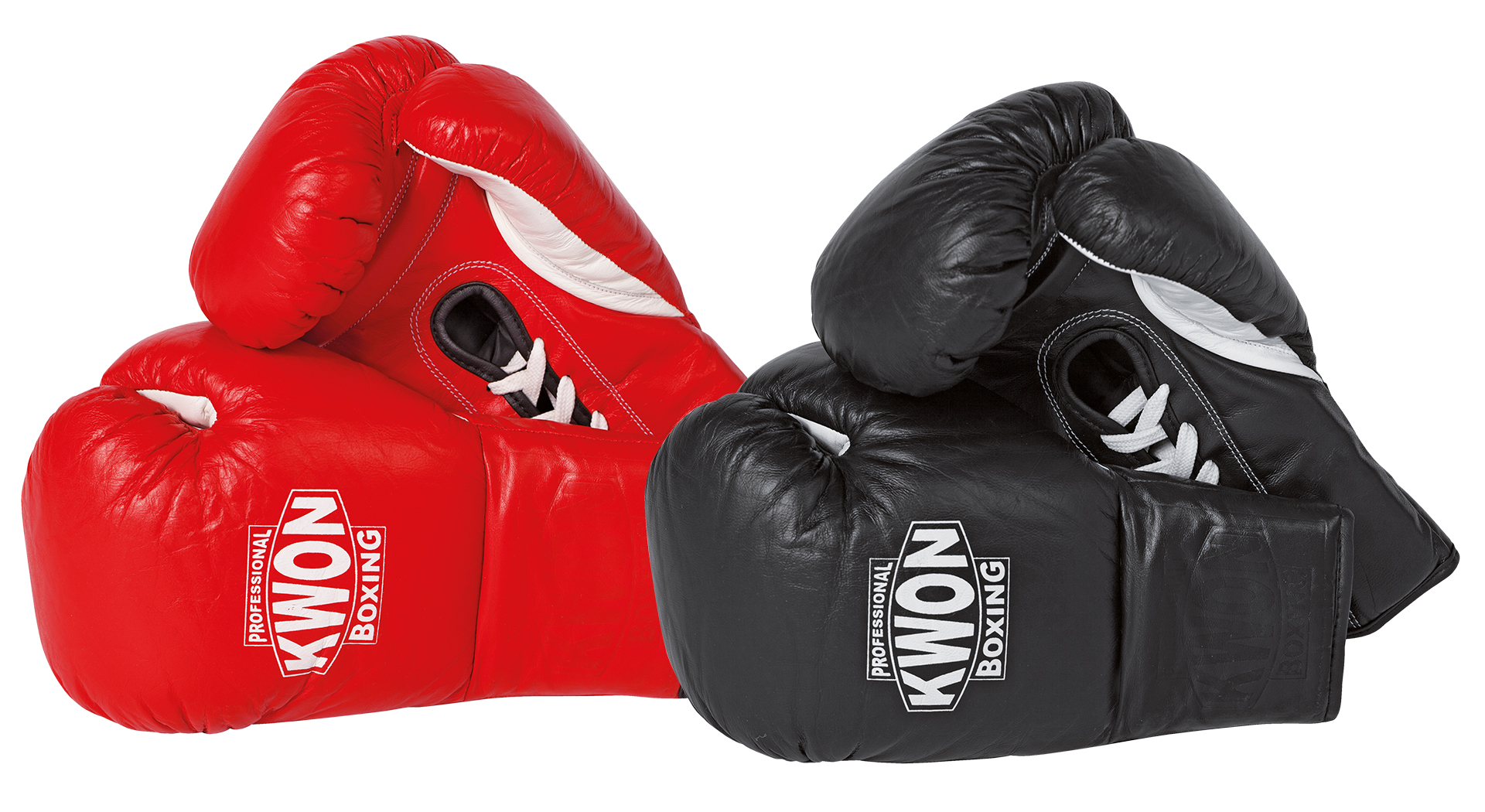 Gloves BOXING with for Leather competitions KWON laces PROFESSIONAL